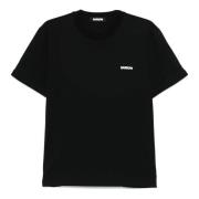 Barrow Svart Crew Neck T-shirt med Bear Print Black, Herr