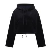 Golden Goose Stud-dekorerad Svart Hoodie med Känguruficka Blue, Dam