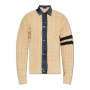 Dsquared2 Cardigan med deniminsatser Beige, Herr