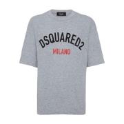 Dsquared2 Grå Logo Print Jersey T-shirt Gray, Herr