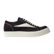 Rick Owens Retro Sneakers i Bomull med Mocka Paneler Brown, Herr