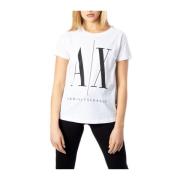 Armani Exchange Vit Bomull Avslappnade Topp Kollektion White, Dam