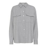 Gestuz Oversized Skjortblus Gråmelerad Gray, Dam