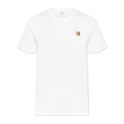 Maison Kitsuné T-shirt med logopatch White, Dam