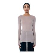 Rick Owens Rib Långärmad Crewneck T-shirt Beige, Dam