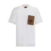 MCM Monogram Ficka Bomull T-Shirt White, Herr