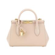 Dolce & Gabbana Elegant Läderhandväska med Kedjeryggsäck Beige, Dam