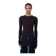 Rick Owens Rib Long Sleeve Crewneck T-Shirt Brown, Herr