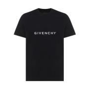 Givenchy Ikonisk signaturtryck bomullst-shirt Black, Herr