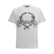 Moschino Broderad Maxi Monogram Bomull T-shirt White, Herr