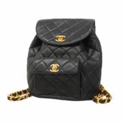 Chanel Vintage Pre-owned Laeder ryggsckar Black, Dam