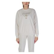 Guess Vit Tryckt Slip-On Sweatshirt White, Dam