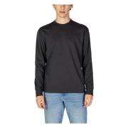 GAS Svart långärmad sweatshirt rund hals Black, Herr