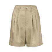 Anine Bing Casual Linne Shorts med Framfickor Beige, Dam