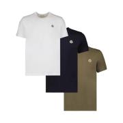 Moncler 3 Pack T-shirt - Vit-Army-Svart Multicolor, Herr