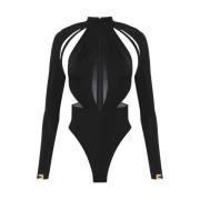 Elisabetta Franchi Svart Topp med Elegant Design Black, Dam