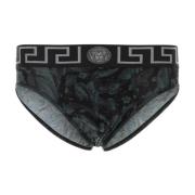 Versace Tryckt Stretch Bomullsbrief Multicolor, Herr