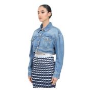 Elisabetta Franchi Blå Jeansjacka Casual Chic Look Blue, Dam