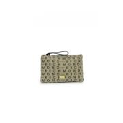 John Richmond Beige och svart läderclutch Beige, Dam