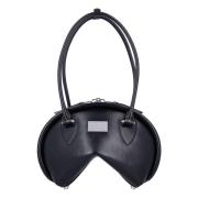 Acne Studios Svart läder axelväska Bowlina Black, Dam