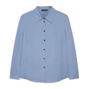 Elena Mirò Skjortblus i stretchpoplin Blue, Dam