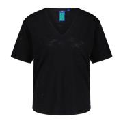 No Name V-ringad Bomull T-shirt Black, Dam