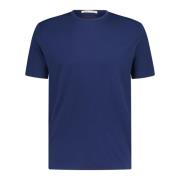 Maurizio Baldassari Ull T-shirt Rak Skärning Rund Hals Blue, Herr