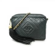 Chanel Vintage Pre-owned Tyg axelremsvskor Black, Dam