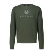 Belstaff Logo Sweatshirt Casual Comfortable Versatile Green, Herr