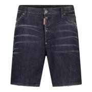 Dsquared2 Slim Fit Stretch Denim Shorts Black, Herr