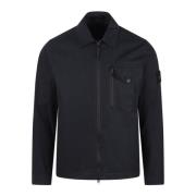 Stone Island Zip-Up Overshirt Jacket Black, Herr