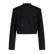 Helmut Lang Figursydd Blazer med 2-Knappstängning Black, Dam