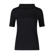 Marc Cain Sportig Rollneck Tröja med Neonränder Black, Dam