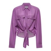 Isabel Marant Étoile Fuchsia Button-Up Skjorta med Slående Detaljer Pu...