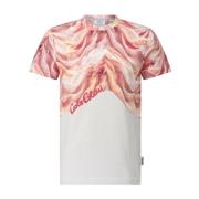 Carlo Colucci T-shirt med repmönster Multicolor, Herr