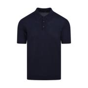 Roberto Collina Navy Polo Kortärmad Tröja Blue, Herr