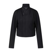 Y-3 Kort Blouson Jacka med Tre Ränder Black, Dam