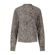 Isabel Marant Abstrakt Mönstrad Blus Vilda Beige, Dam