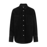 Anine Bing Denim Overshirt, Snygg och mångsidig Black, Dam