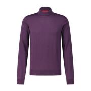 Hugo Boss Elegant Ull Turtleneck Tröja Purple, Herr