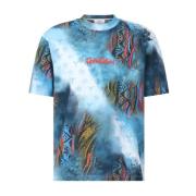 Carlo Colucci Abstrakt Oversized T-shirt med Logo Multicolor, Herr