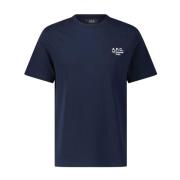 A.p.c. T-shirt med logobroderi Blue, Herr