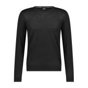 Hugo Boss Elastisk Ulltröja Slim-Fit Modern Black, Herr