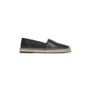 Chloé Svarta Slip-On Platta Skor med Vågiga Kanter Black, Dam