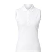 Lacoste Logo Tanktop med Polo Krage White, Dam