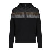 Hugo Boss Randig Casual Hoodie med Dragkedja Black, Herr