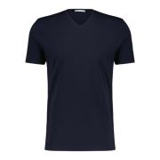 Kiefermann Bomullsblandning V-ringad T-shirt Blue, Herr