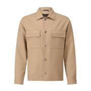 Windsor Ull Overshirt med Klassiska Detaljer Brown, Herr