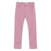 Jacob Cohën Handgjorda bomulls-/lyocellbyxor, Modell Bard Pink, Herr