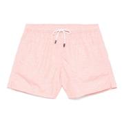 Fedeli Polyester Badshorts med Elastiskt Bälte Pink, Herr